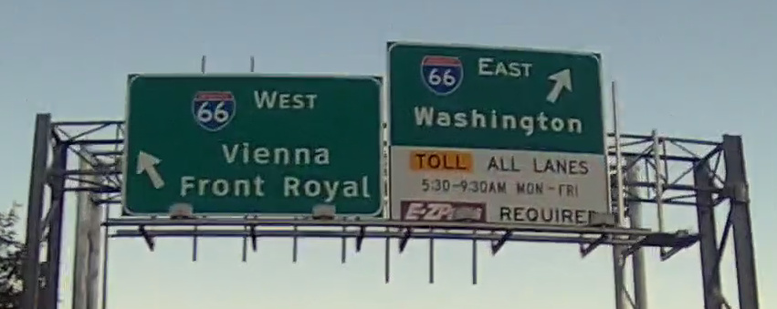 Image of exit from Capital Beltway for I-66