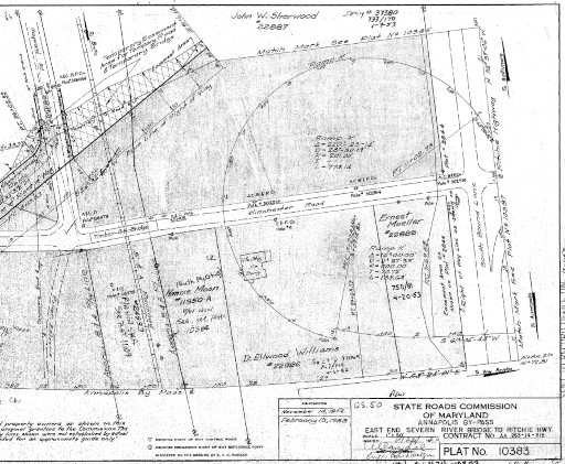 Right-of-way plats showing the issue with the US-50/301
          interchange with MD-2/450
