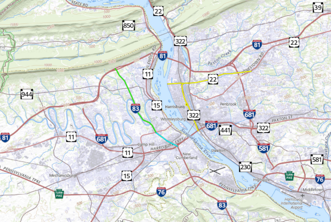 Proposed West and East Shore Expressways with my numbering scheme.