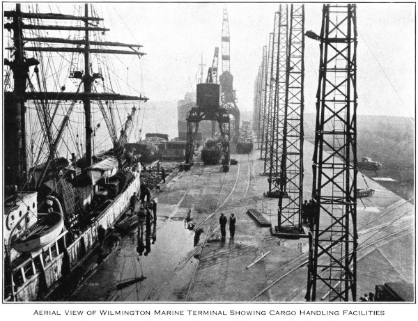 View of handling facilities at the Port of Wilmington.